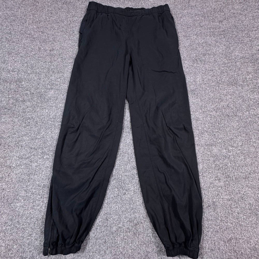 Lululemon Lab Joggers Black Cupro‎ Modal Zipper Cuffs Pants Womens 6